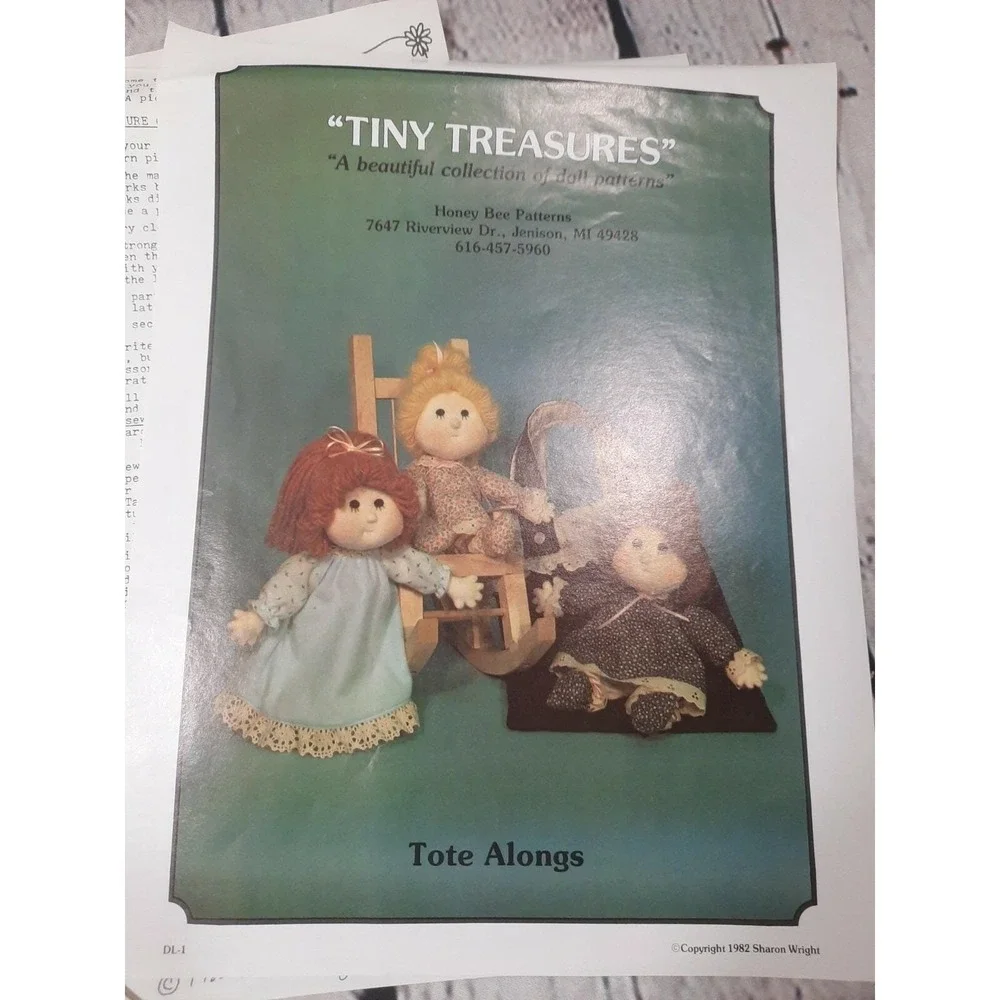 1982 Tiny Treasures Tote Alongs Doll Sewing Pattern Uncut‎ Cabbage Patch Style